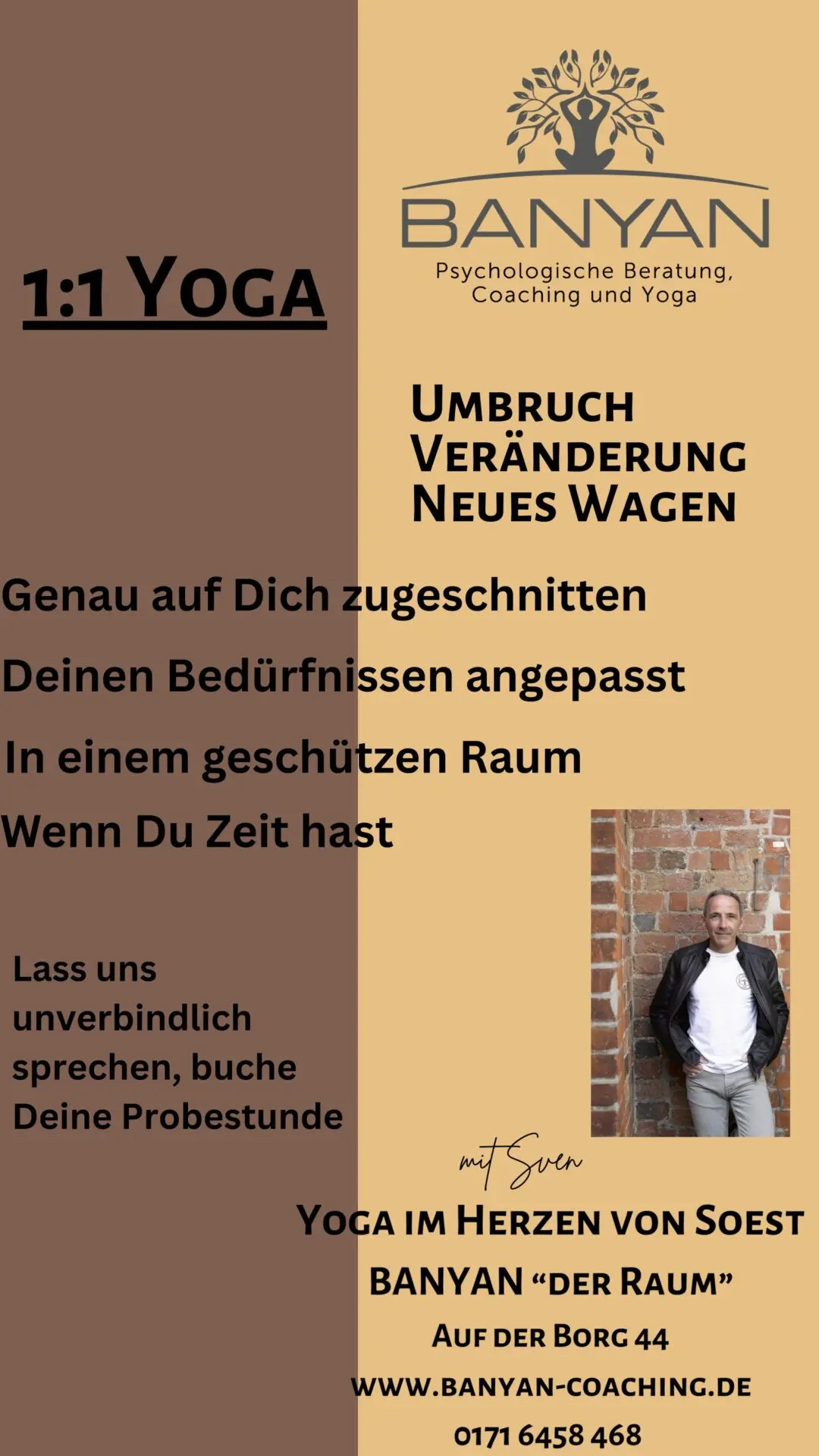 Eine sanfte Praxis mit tiefer Wirkung: Yin Yoga Kurs von BANYAN in Soest, Open Class/Open Level, mit ruhigen Haltungen und klarer Gestaltung.